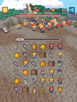 画像ギャラリー No.005のサムネイル画像 / マージパズルとバトルが融合したRPG「Merge Match March」,9月26日配信。武器を3つ揃えてユニットを作り,モンスターから王国を守り抜く