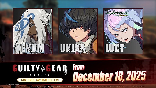 画像ギャラリー No.001のサムネイル画像 / 「GGST Nintendo Switch Edition」，DLC「ヴェノム」「ユニカ」「ルーシー」をリリース。ランクマッチ実装などのアップデートも配信