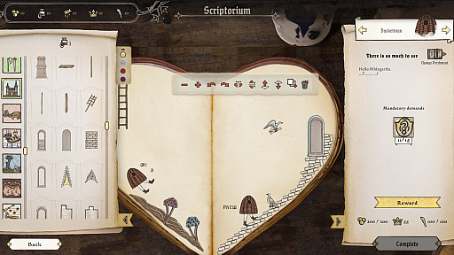 画像ギャラリー No.005のサムネイル画像 / 「インクリナティ」の続編「Scriptorium: Master of Manuscripts」は,自分だけの写本挿絵を作り出すアートフルな経営シミュレーション