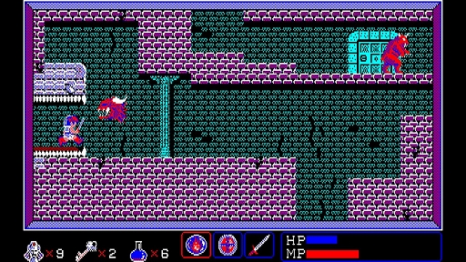 画像ギャラリー No.003のサムネイル画像 / 「EGGコンソール バビロン PC-8801mkIISR」，12月26日配信。体当たりやジャンプを駆使して戦うサイドビューのアクションRPG