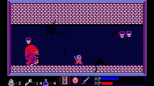 画像ギャラリー No.004のサムネイル画像 / 「EGGコンソール バビロン PC-8801mkIISR」，12月26日配信。体当たりやジャンプを駆使して戦うサイドビューのアクションRPG