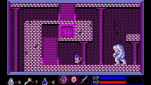 画像ギャラリー No.005のサムネイル画像 / 「EGGコンソール バビロン PC-8801mkIISR」，12月26日配信。体当たりやジャンプを駆使して戦うサイドビューのアクションRPG