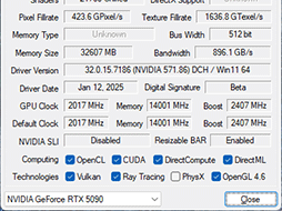 画像ギャラリー No.006のサムネイル画像 / GeForce RTX 50シリーズの最上位GPU「GeForce RTX 5090」レビュー。ゲーム性能は文句なしに高いが消費電力も非常に高い