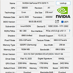 画像ギャラリー No.014のサムネイル画像 / INNO3D製「GeForce RTX 5080 X3 OC」&「GeForce RTX 5070 Ti X3」レビュー。SFF準拠のRTX 50搭載カードは性能も優秀だった