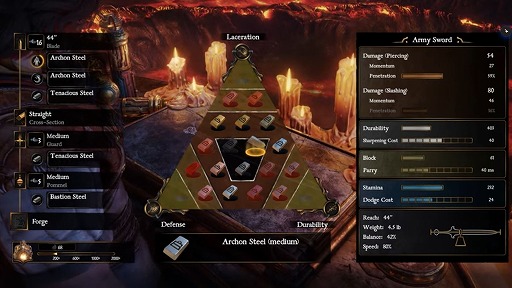 画像ギャラリー No.003のサムネイル画像 / 新作アクションADV「Blades of Fire」，鍛冶システムを紹介する最新動画を公開。材料の選択や鍛鉄の力加減など，設定項目を確認できる