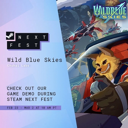 画像ギャラリー No.001のサムネイル画像 / 「Wild Blue Skies」,デモ版をSteamで配信開始。1990年代のクラシックなレールシューティングを現代的にアレンジした3DシューティングADV