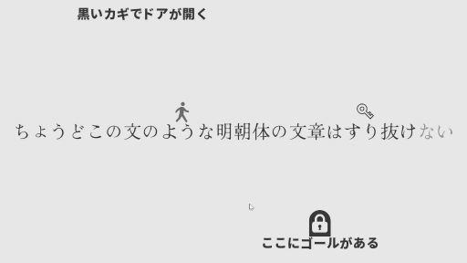 画像ギャラリー No.004のサムネイル画像 / 文章に“ない”を足し引きして解く論理パズルゲーム「黒くないカギで開かないドアはない」を紹介［BitSummit］