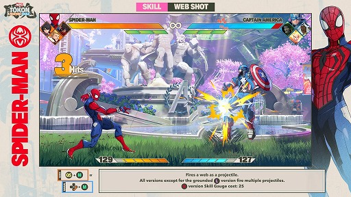 画像ギャラリー No.005のサムネイル画像 / 「マーベル闘魂」，親愛なる隣人「スパイダーマン」のガイド動画を公開。高い機動力，飛び道具，当て身，設置技まで揃った万能キャラクター