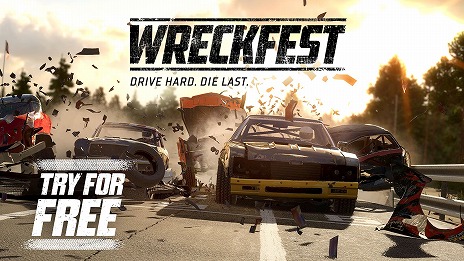 画像ギャラリー No.001のサムネイル画像 / スマホ版「Wreckfest」を30分間無料で遊べる「Wreckfest Try & Buy」がリリース。芝刈り機やバスがぶつかり合う大乱闘ドライブアクション
