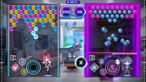 画像ギャラリー No.016のサムネイル画像 / ［プレイレポ］「QQQbeats!!!」は東方スペルバブルのゲーム性を受け継いだパズル×音ゲー。簡単操作ながら，骨太かつ歯ごたえある対戦を楽しめる