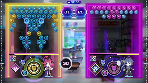 画像ギャラリー No.017のサムネイル画像 / ［プレイレポ］「QQQbeats!!!」は東方スペルバブルのゲーム性を受け継いだパズル×音ゲー。簡単操作ながら，骨太かつ歯ごたえある対戦を楽しめる