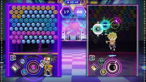画像ギャラリー No.026のサムネイル画像 / ［プレイレポ］「QQQbeats!!!」は東方スペルバブルのゲーム性を受け継いだパズル×音ゲー。簡単操作ながら，骨太かつ歯ごたえある対戦を楽しめる