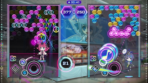 画像ギャラリー No.027のサムネイル画像 / ［プレイレポ］「QQQbeats!!!」は東方スペルバブルのゲーム性を受け継いだパズル×音ゲー。簡単操作ながら，骨太かつ歯ごたえある対戦を楽しめる