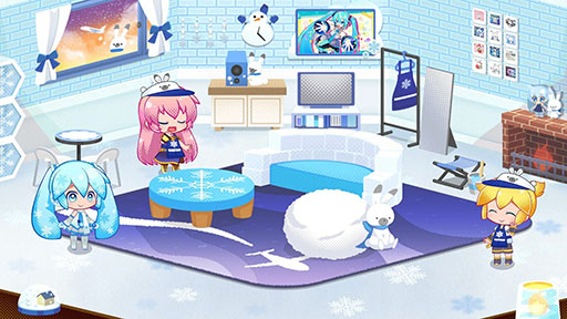 画像ギャラリー No.003のサムネイル画像 / 「初音ミク ロジックペイントS+」,有料DLC「雪ミク スカイタウン」を1月13日に配信。「雪ミク」コスチュームや店員風エプロンなどが登場