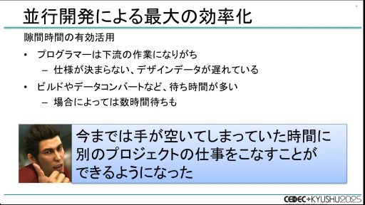 画像ギャラリー No.020のサムネイル画像 / 「龍が如く」シリーズはなぜ，ハイペースでタイトルをリリースし続けられるのか？［CEDEC+KYUSHU 2025］