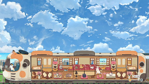 画像ギャラリー No.012のサムネイル画像 / 電車をカスタマイズしてネコのお客さんをもてなす放置系シム「ネコの車掌さん」,Steamで配信中