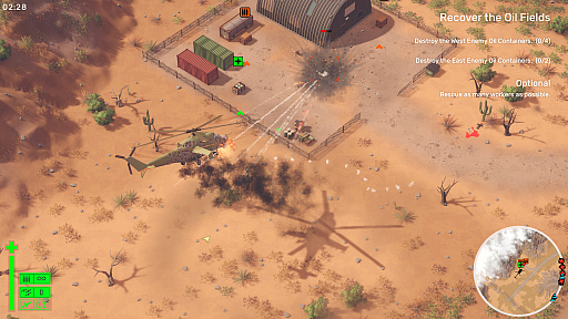 画像ギャラリー No.005のサムネイル画像 / これが令和の「Desert Strike」。物理演算を武器に戦場を蹂躙するヘリSTG「Cleared Hot」(ほぼ日 インディーPick Up!)