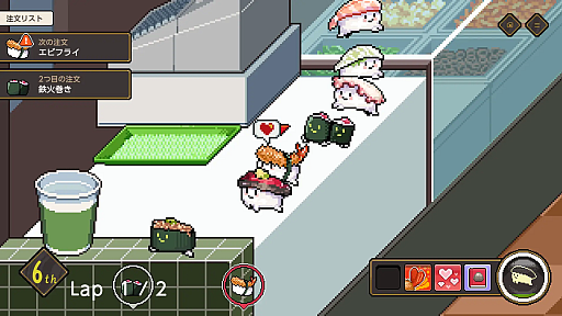 画像ギャラリー No.002のサムネイル画像 / 寿司育成レースゲーム「わびさび寿司ダービー」＆物理演算アクションパズル「トレイルレイル」，Steamで体験版を配信