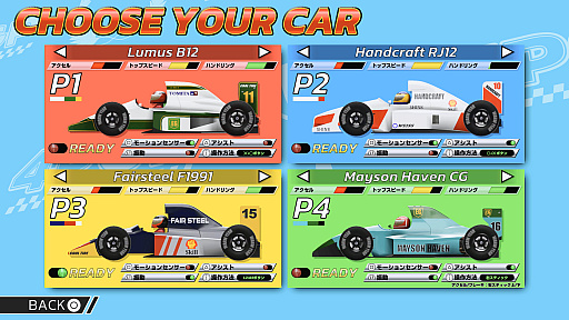 画像ギャラリー No.005のサムネイル画像 / レトロアーケード風レースゲーム「4PGP」,PC/PS5版を6月11日に発売。ゲームバランス調整やアナログ入力対応などを実施したアップデート版