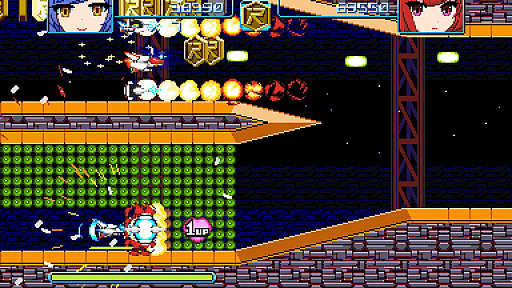 画像ギャラリー No.003のサムネイル画像 / 横スクロールシューティング「Revolgear Zero」，PC/Switch向けにリリース。攻防一体の「メガビットシステム」が特徴