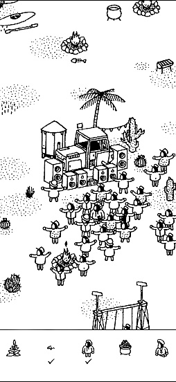 画像ギャラリー No.002のサムネイル画像 / モノクロの世界のなかにある,静かな驚き。「Hidden Folks+」の素朴で温かな風景に癒されよう(今日から始めろApple Arcade #65)