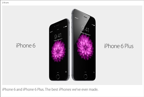 画像ギャラリー No.003のサムネイル画像 / 4.7インチディスプレイの「iPhone 6」と5.5インチディスプレイの「iPhone 6 Plus」が発表,日本での発売は9月19日で,9月12日16:00よりNTTドコモとKDDI,ソフトバンクモバイルで予約受付開始
