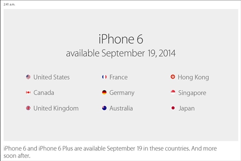 画像ギャラリー No.009のサムネイル画像 / 4.7インチディスプレイの「iPhone 6」と5.5インチディスプレイの「iPhone 6 Plus」が発表,日本での発売は9月19日で,9月12日16:00よりNTTドコモとKDDI,ソフトバンクモバイルで予約受付開始