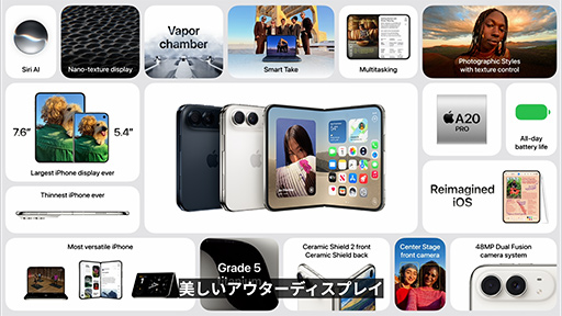 画像ギャラリー No.009のサムネイル画像 / Appleが同社初の2つ折りスマートフォン「iPhone Duo」を発表。10月23日発売で36万4800円から