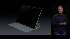 画像ギャラリー No.008のサムネイル画像 / 12.9インチのiPad Proが11月に発売予定。Surfaceや液晶タブレットを意識してか専用キーボードやスタイラスを用意。iPad mini 4も同時発表