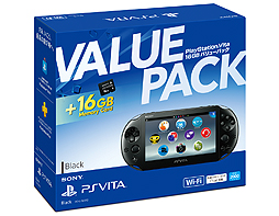 画像ギャラリー No.002のサムネイル画像 / PS Vitaにメモリーカード16GBを同梱した数量限定「バリューパック」が1万9980円(+税)で11月22日に発売。本体色はブラックとアクア・ブルー