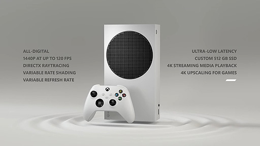 画像ギャラリー No.005のサムネイル画像 / 299ドルの次世代機・Xbox Series Sは11月10日発売へ。Xbox Series Xより約60％小さく，1440p/120fps対応，512GBのSSDを搭載