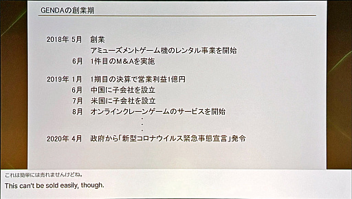画像ギャラリー No.004のサムネイル画像 / GENDAの片岡CEOが語る「世界一のエンタメ企業」への道筋――M&Aで年間60%成長,7年で売上1000億円を達成した戦略とは