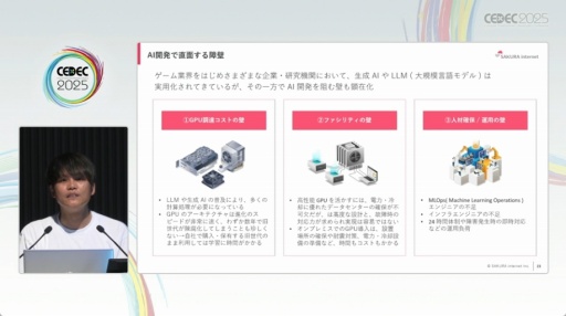 画像ギャラリー No.004のサムネイル画像 / AIを自分たちで作り，新たな産業を創出することが成長への道。さくらインターネットの田中邦裕氏による基調講演をレポート［CEDEC 2025］