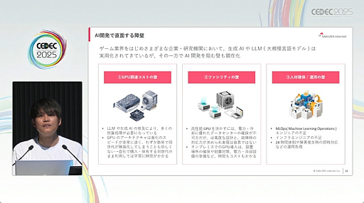 画像ギャラリー No.008のサムネイル画像 / AIを使うだけでなく，作ることが日本を変える。さくらインターネットの田中邦裕氏が熱く語った基調講演の詳報［CEDEC 2025］