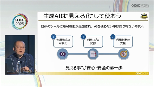 画像ギャラリー No.006のサムネイル画像 / セガにおける，安心・安全な生成AIの社内活用とガバナンスとは？［CEDEC 2025］