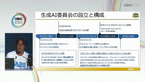 画像ギャラリー No.012のサムネイル画像 / セガにおける，安心・安全な生成AIの社内活用とガバナンスとは？［CEDEC 2025］