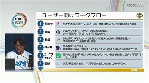 画像ギャラリー No.016のサムネイル画像 / セガにおける，安心・安全な生成AIの社内活用とガバナンスとは？［CEDEC 2025］