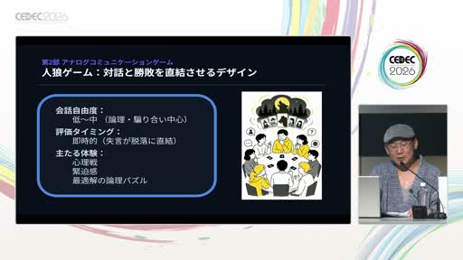 画像ギャラリー No.007のサムネイル画像 / プレイヤー同士の「対話」はメカニクスとして設計できる。マーダーミステリー作家が解剖する，コミュニケーションゲームの構造［CEDEC 2026］