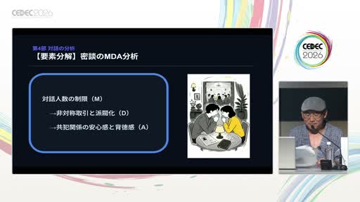 画像ギャラリー No.017のサムネイル画像 / プレイヤー同士の「対話」はメカニクスとして設計できる。マーダーミステリー作家が解剖する，コミュニケーションゲームの構造［CEDEC 2026］