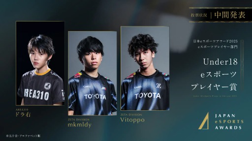 画像ギャラリー No.013のサムネイル画像 / 「日本eスポーツアワード2025」，ファン投票の中間結果を発表。2026年1月12日開催のイベントチケットの先行販売も開始