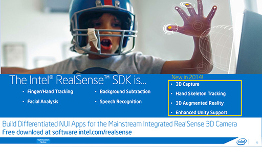 画像ギャラリー No.003のサムネイル画像 / ［GDC 2014］手指や顔認識は新型Kinect並み!? Intelが注力する「RealSense Technology」はここまで進化した