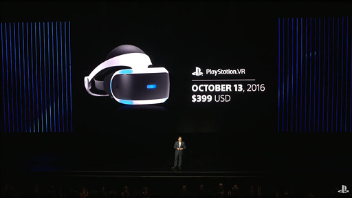 画像ギャラリー No.002のサムネイル画像 / ［E3 2016］PlayStation VRは4万4980円（税別）！ 日本および北米市場では2016年10月13日発売予定