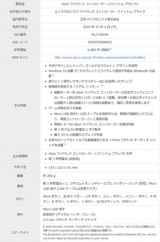画像ギャラリー No.002のサムネイル画像 / 中が透けて見える半透明な「Xbox Wireless Controller」登場。10月4日発売
