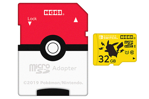 画像ギャラリー No.002のサムネイル画像 / モンスターボール柄とピカチュウ柄のmicroSDカードがHORIから登場。Splatoon 2デザインのショルダーポーチも
