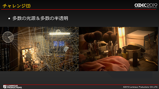 画像ギャラリー No.005のサムネイル画像 / ［CEDEC 2019］スクエニが開発したパストレーシングベースのリアルタイム技術デモ「Back Stage」を実現する仕組みとは？