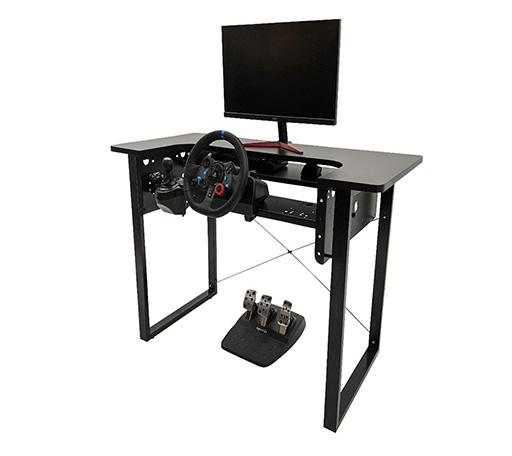 画像ギャラリー No.001のサムネイル画像 / ゲーマー向けデスク「ARCdesk mini」の一般向け販売が始まる。ステアリングコントローラとキーボードをワンタッチで切り替え