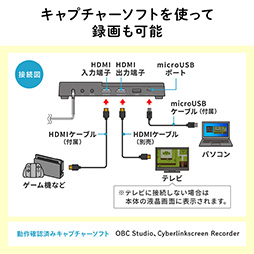 画像ギャラリー No.004のサムネイル画像 / サンワサプライ,PCレスでHDMI&アナログ録画が可能なキャプチャデバイスを発売