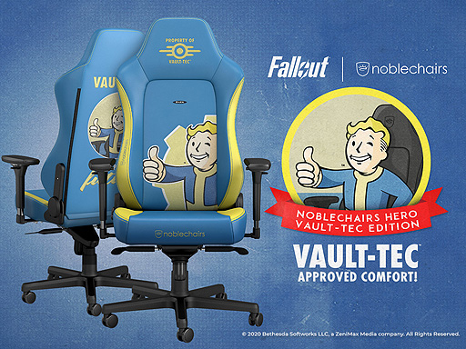 画像ギャラリー No.002のサムネイル画像 / 「Fallout」×noblechairsコラボのゲーマー向けチェアが本日発売。Vault Boyがニッコリほほえむ“Vault-Tec Edition”