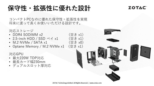 画像ギャラリー No.006のサムネイル画像 / ZOTAC，RTX 3070＆i7-10700搭載の小型デスクトップPCを発売
