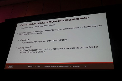 画像ギャラリー No.012のサムネイル画像 / ［GDC 2023］Windowsの新ファイルシステム「DirectStorage」でSSD時代のPCゲームローディングは爆速化する